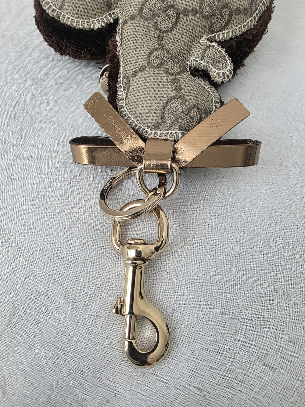 Auth Gucci GG Poodle Plush Key/Bag Charm